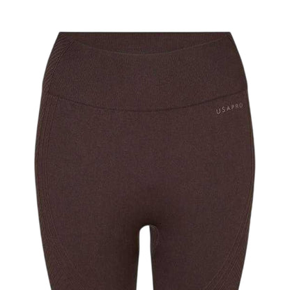 Espresso - Side - USA Pro Womens-Ladies Seamless High Rise Leggings