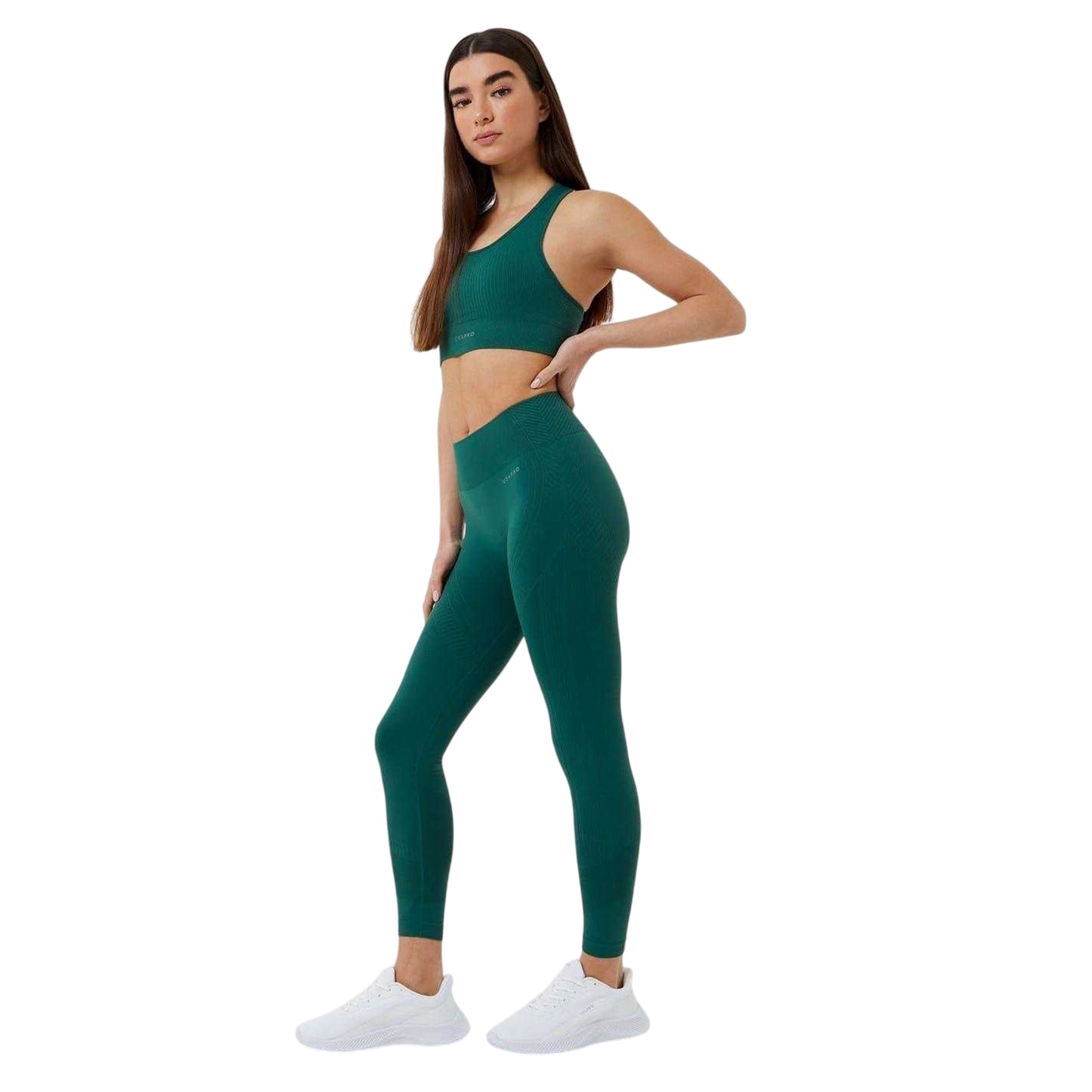 Forest Green - Side - USA Pro Womens-Ladies Seamless High Rise Leggings