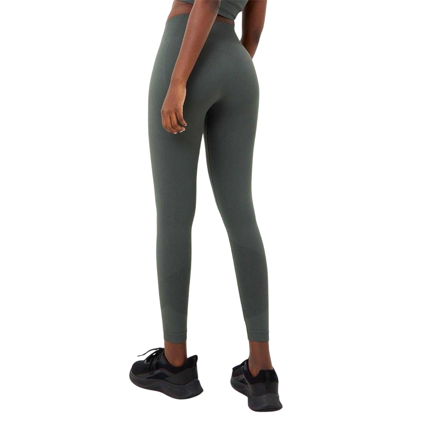 Khaki - Back - USA Pro Womens-Ladies Seamless High Rise Leggings