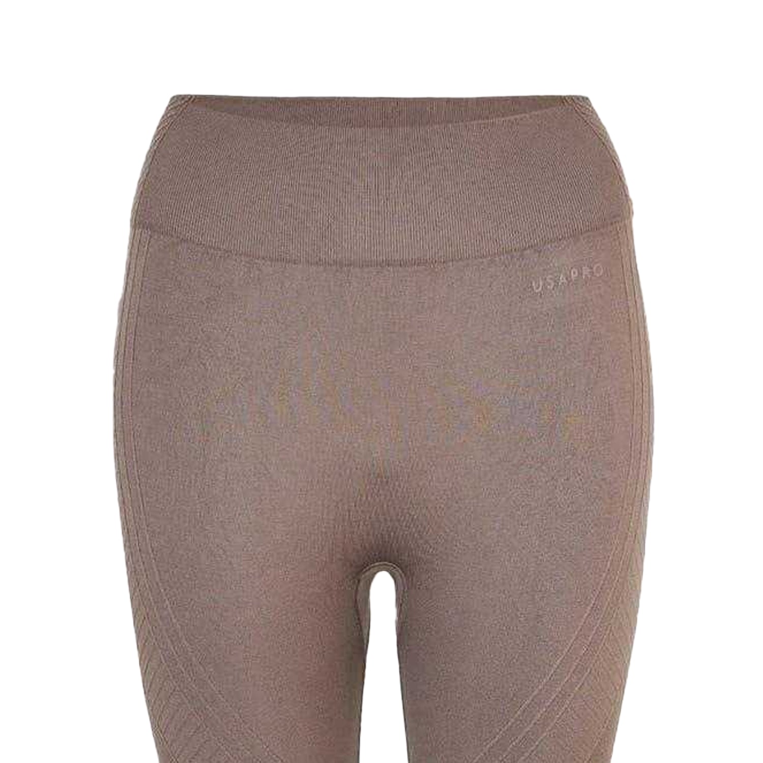Mocha - Side - USA Pro Womens-Ladies Seamless High Rise Leggings