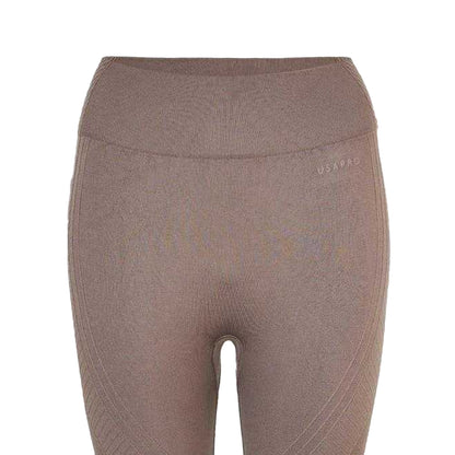 Mocha - Side - USA Pro Womens-Ladies Seamless High Rise Leggings