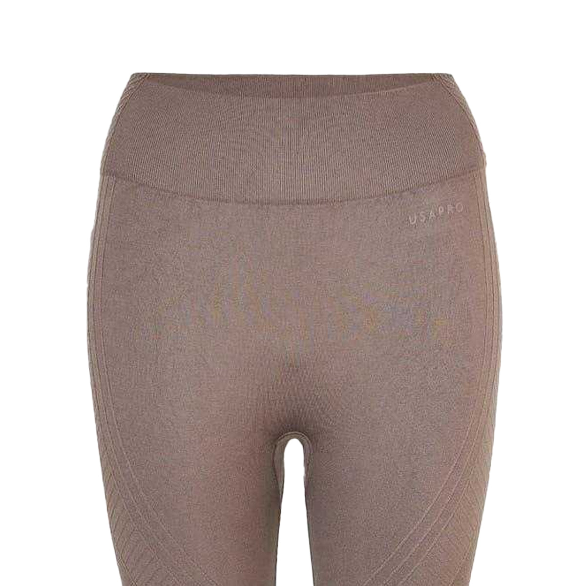 Mocha - Side - USA Pro Womens-Ladies Seamless High Rise Leggings