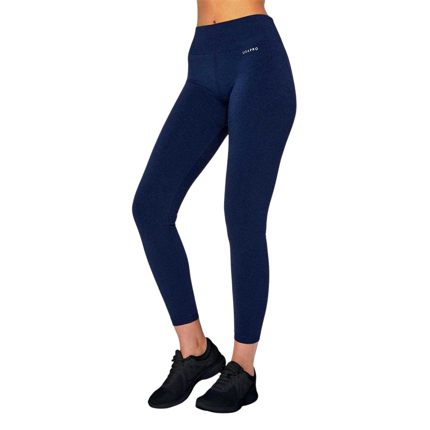 Navy - Front - USA Pro Womens-Ladies Seamless High Rise Leggings