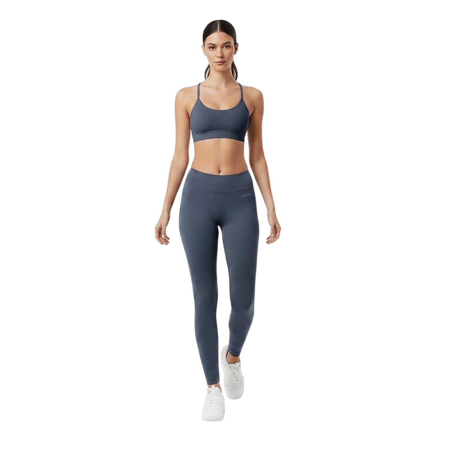 Shark Grey - Side - USA Pro Womens-Ladies Seamless High Rise Leggings