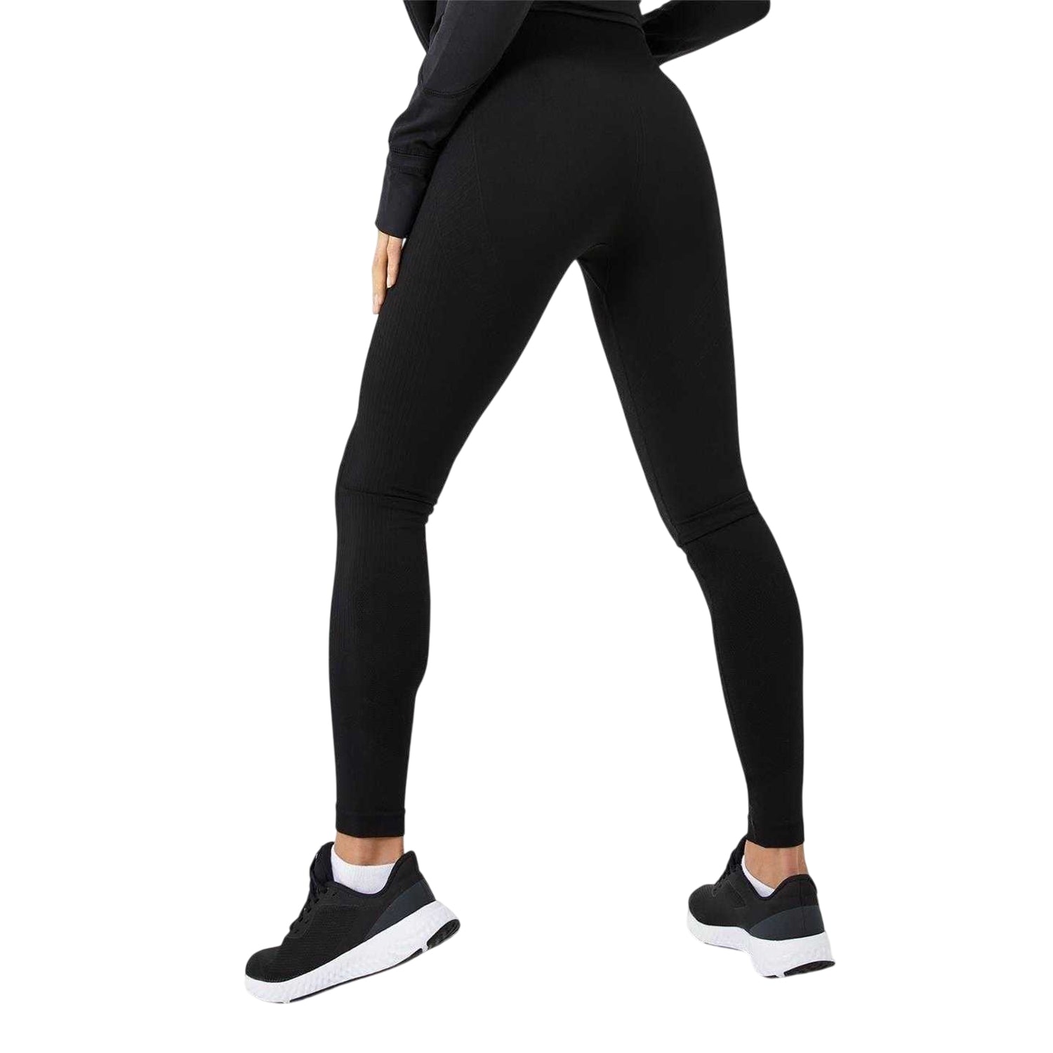 Black - Back - USA Pro Womens-Ladies Seamless High Rise Leggings
