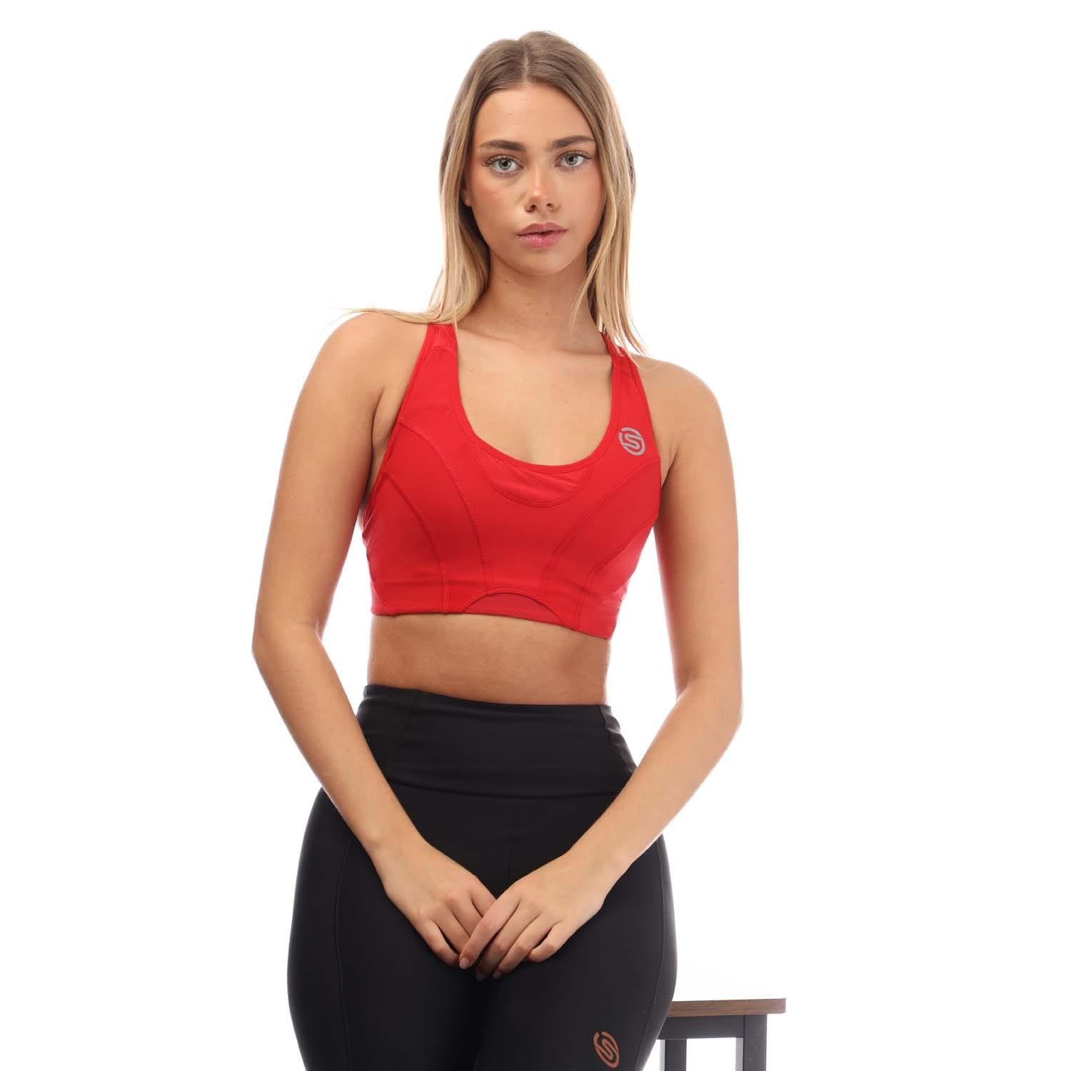 Red - Lifestyle - Skins Womens-Ladies Series-3 Hi-Impact Sports Bra