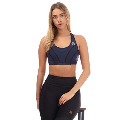 Navy - Lifestyle - Skins Womens-Ladies Series-3 Hi-Impact Sports Bra