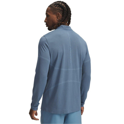 Blue Smoke - Back - Under Armour Mens Rush Long-Sleeved Technical Top