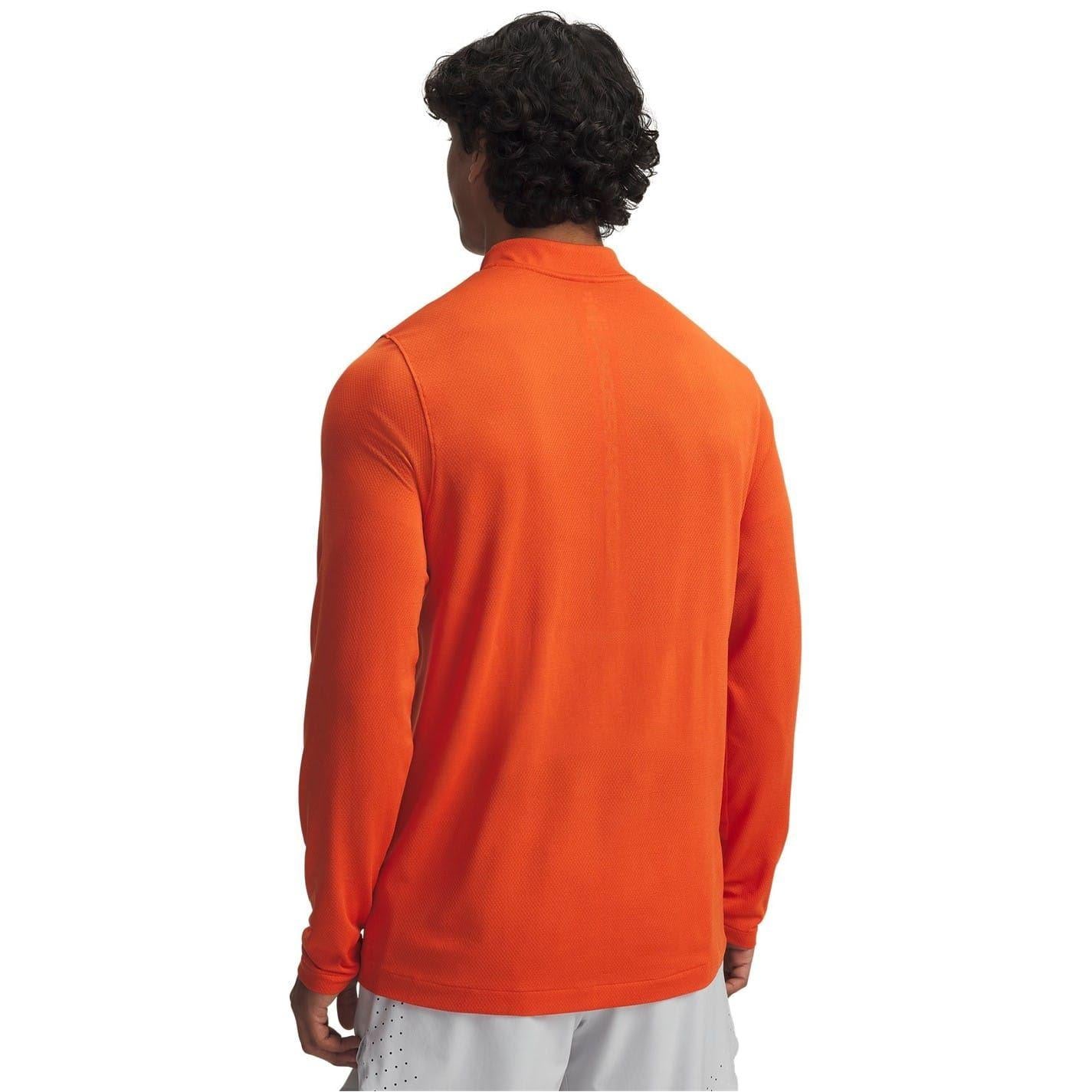 Orange - Back - Under Armour Mens Rush Long-Sleeved Technical Top