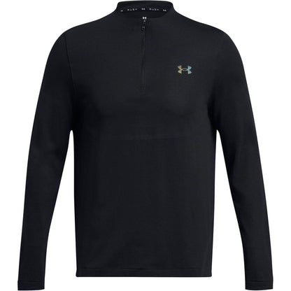 Black - Front - Under Armour Mens Rush Long-Sleeved Technical Top