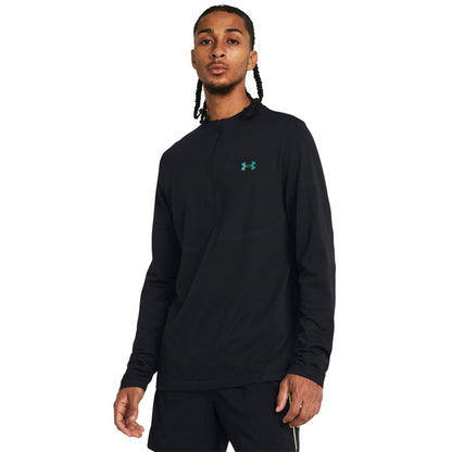 Black - Side - Under Armour Mens Rush Long-Sleeved Technical Top