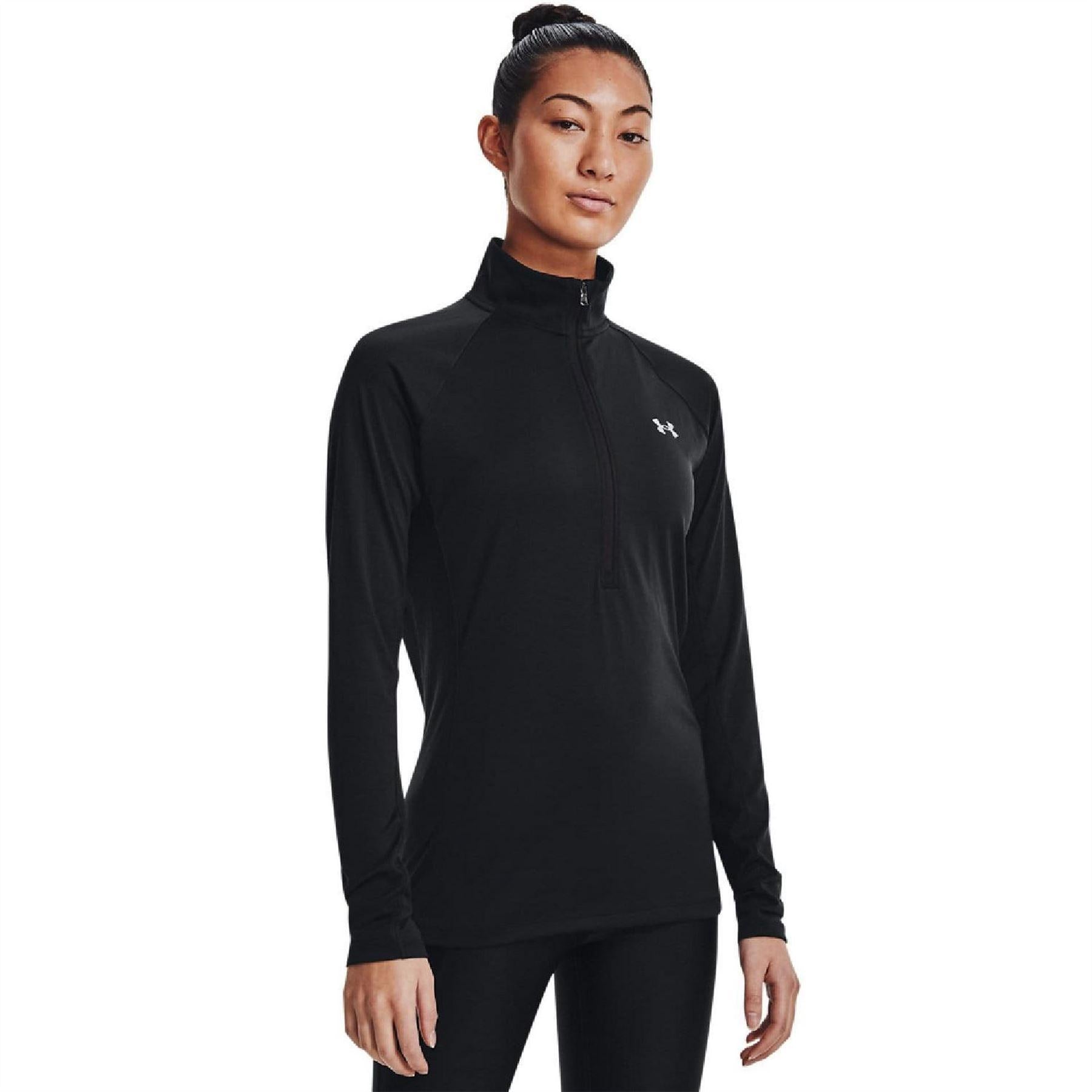 Black - Lifestyle - Under Armour Womens-Ladies Tech Quarter Zip Track Top