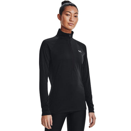 Black - Lifestyle - Under Armour Womens-Ladies Tech Quarter Zip Track Top