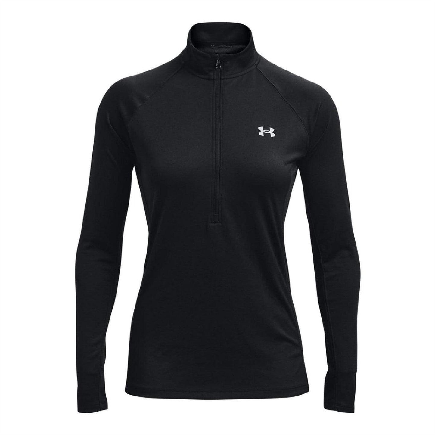 Black - Front - Under Armour Womens-Ladies Tech Quarter Zip Track Top