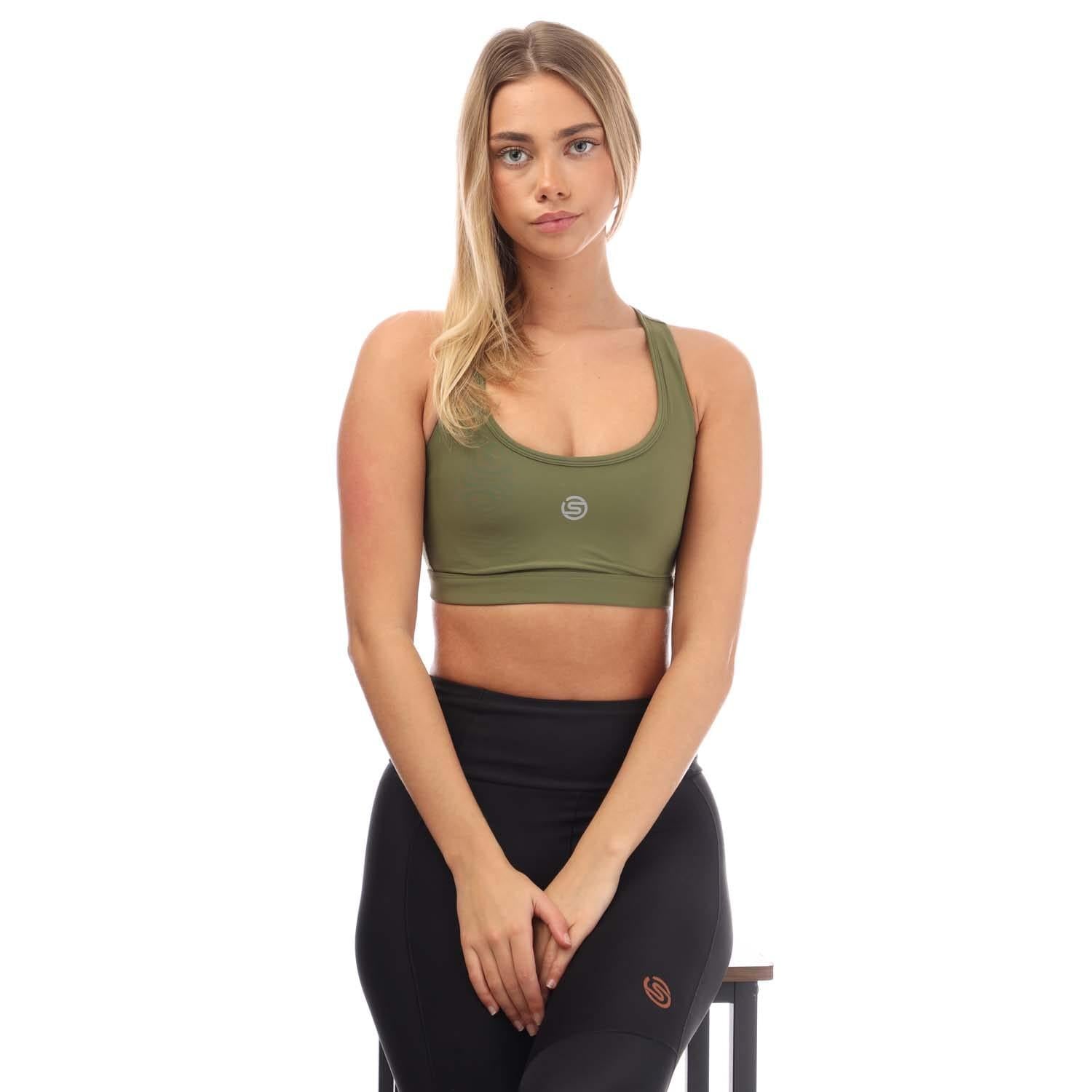 Khaki Green - Lifestyle - Skins Womens-Ladies Series-3 Active Sports Bra