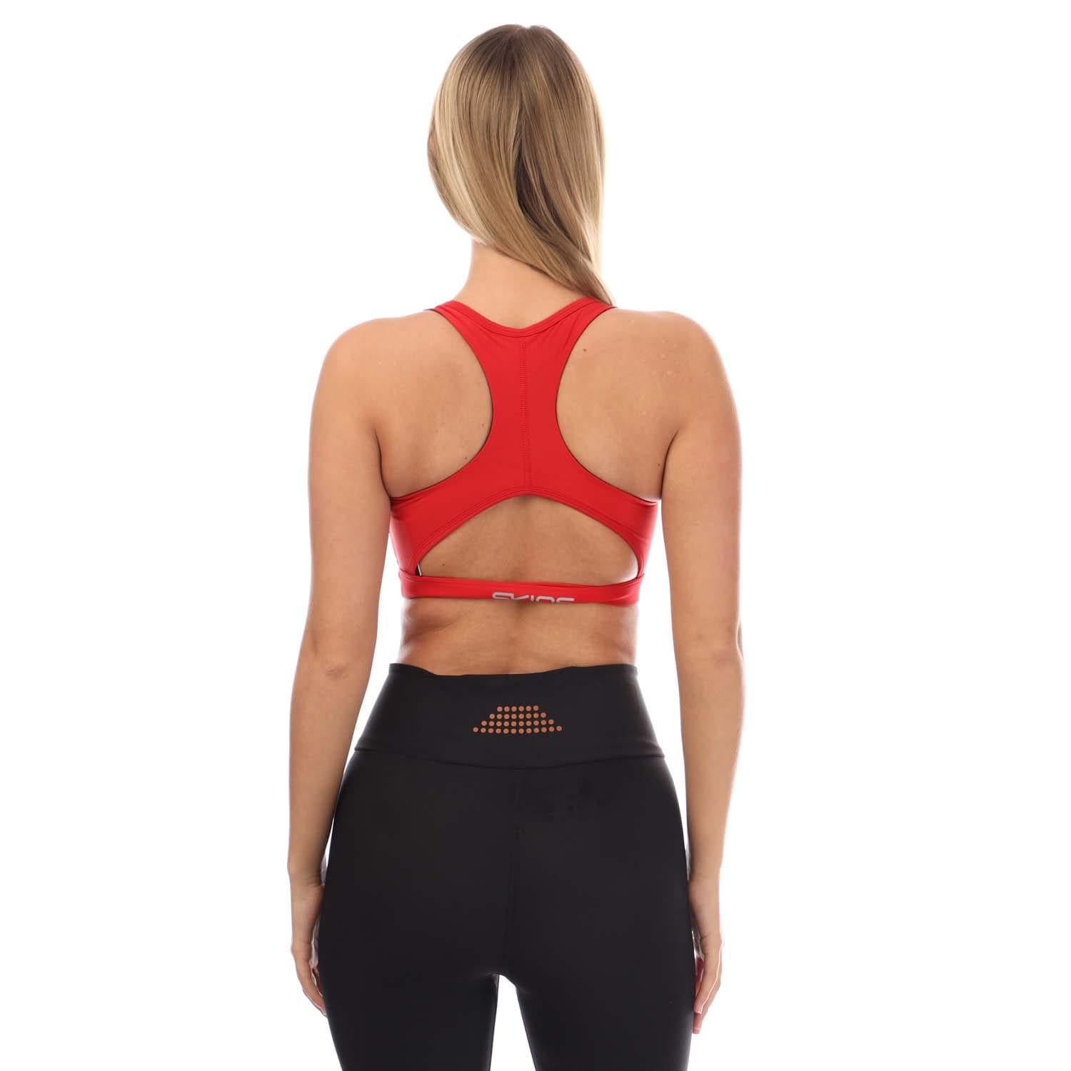 Red - Back - Skins Womens-Ladies Series-3 Active Sports Bra