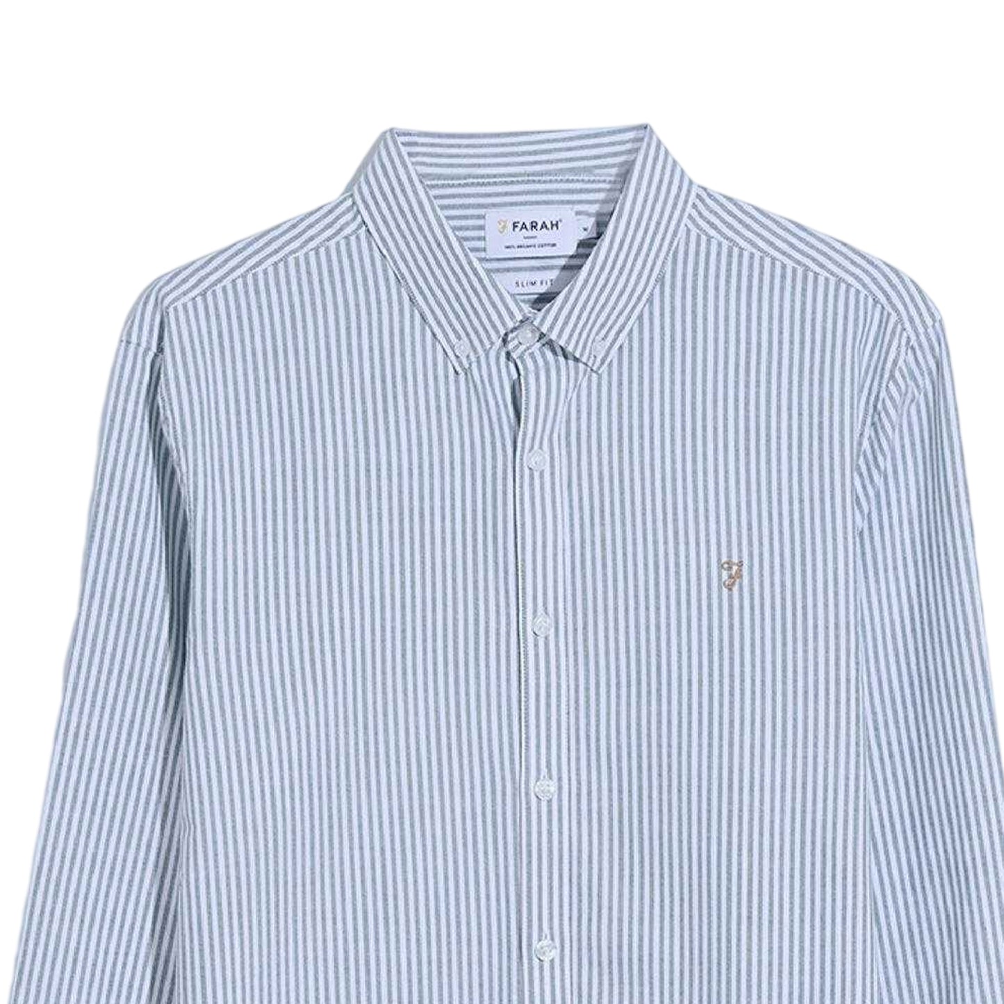 Light Blue - Side - Farah Mens Brewer Striped Slim Shirt