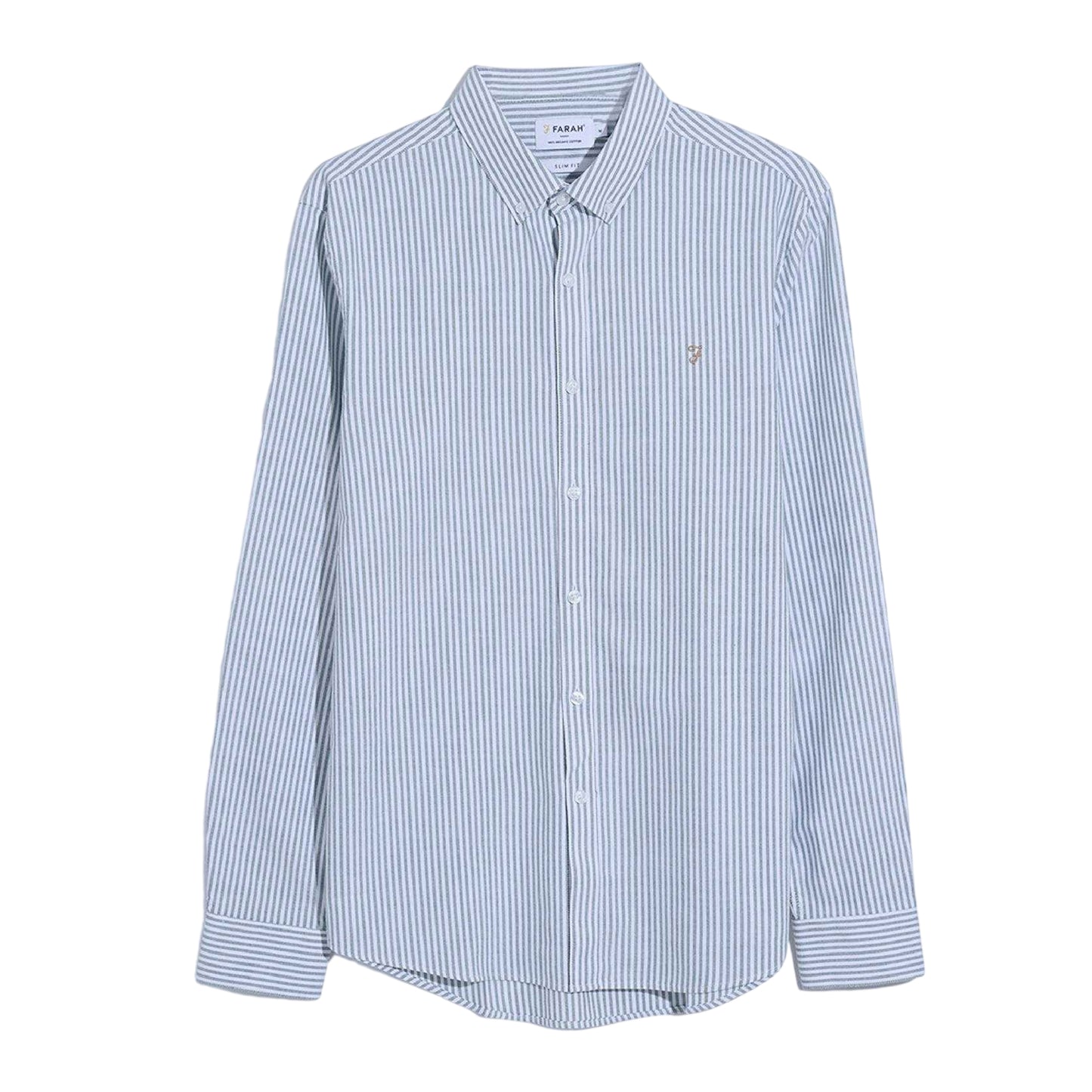 Light Blue - Front - Farah Mens Brewer Striped Slim Shirt