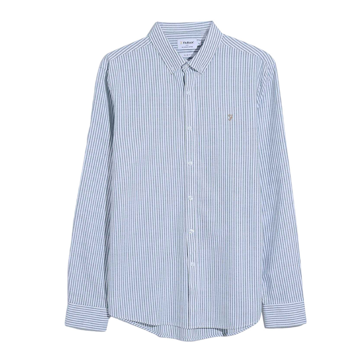 Light Blue - Front - Farah Mens Brewer Striped Slim Shirt
