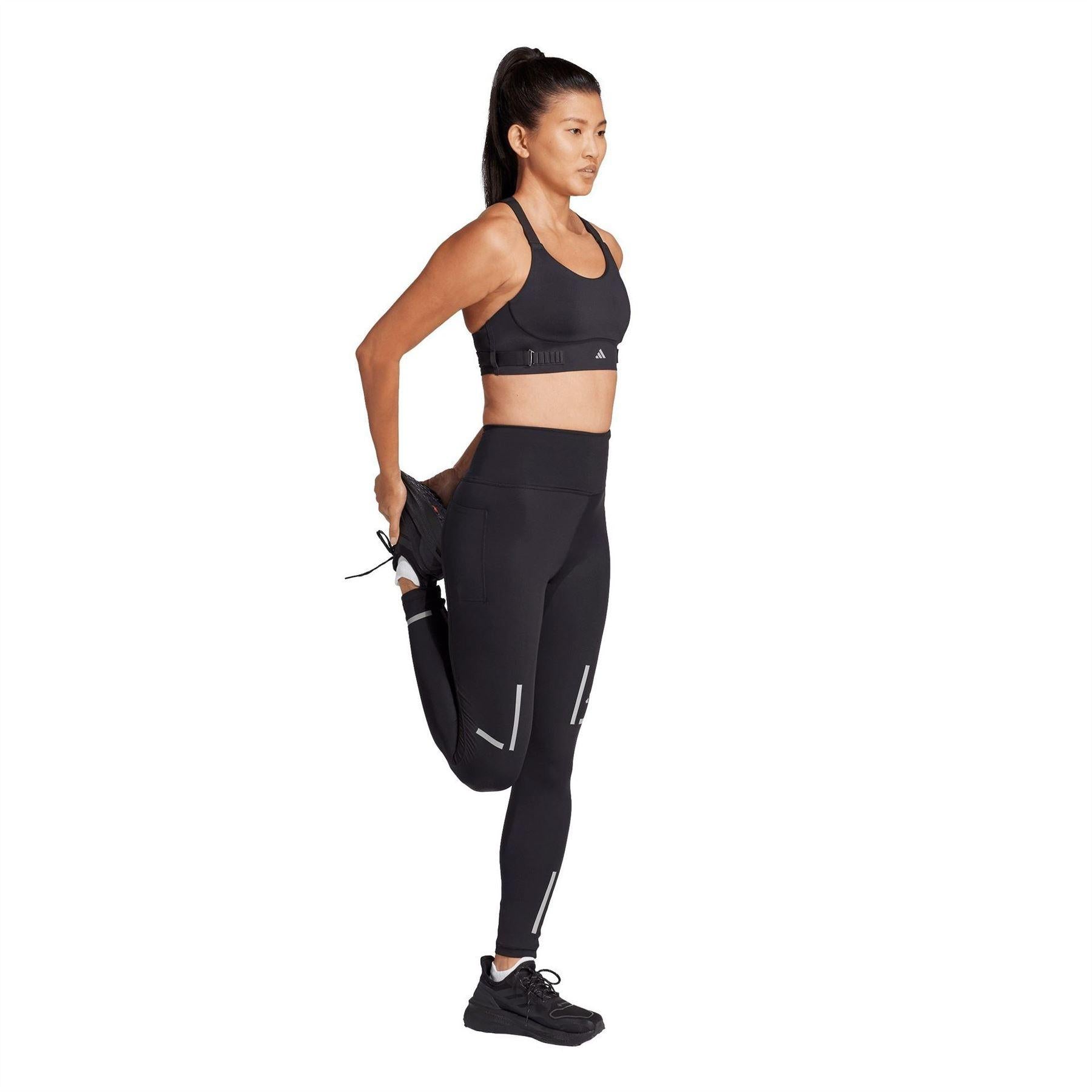Black - Lifestyle - Adidas Womens-Ladies Running Tights
