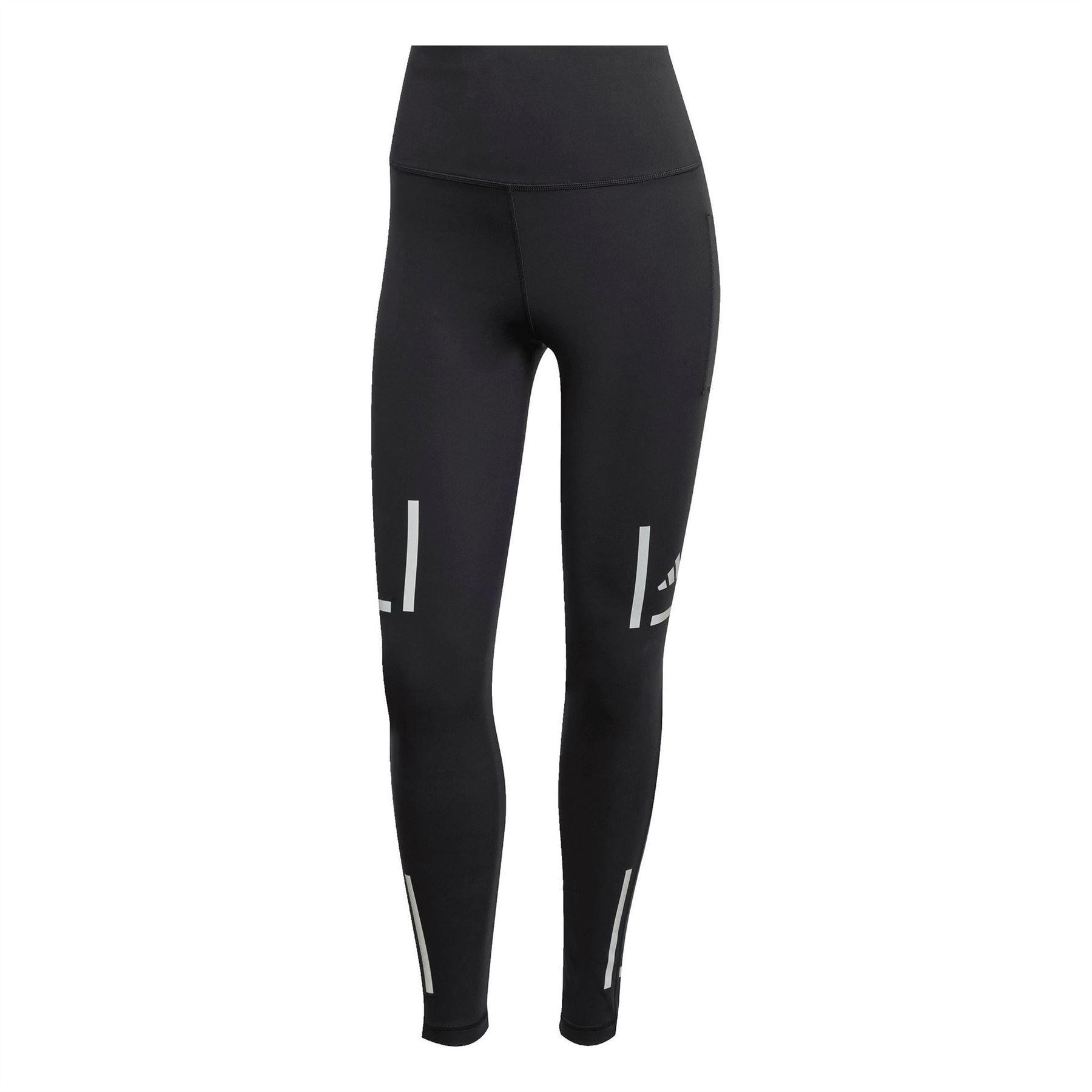 Black - Front - Adidas Womens-Ladies Running Tights