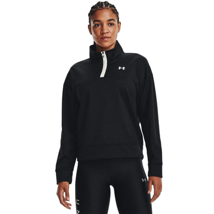Black - Lifestyle - Under Armour Womens-Ladies Long-Sleeved Fleece Top