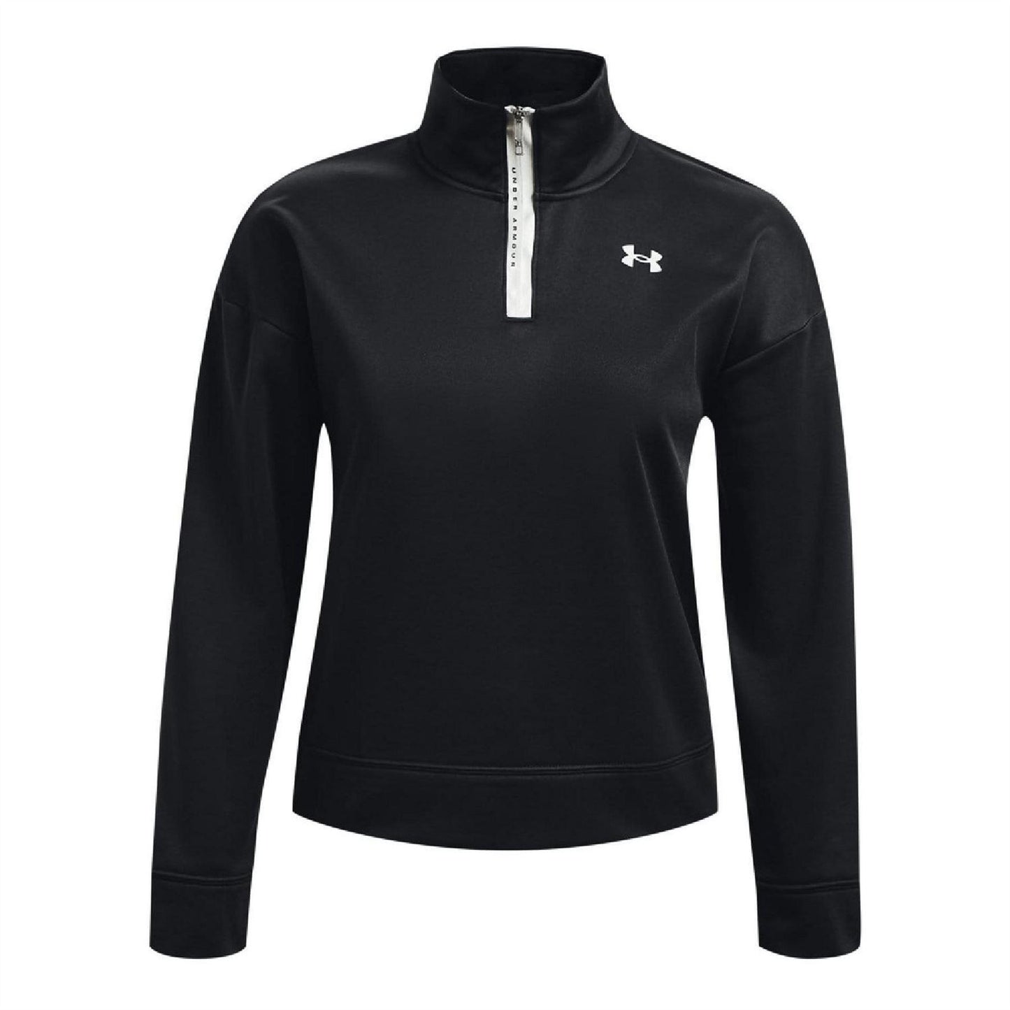 Black - Front - Under Armour Womens-Ladies Long-Sleeved Fleece Top