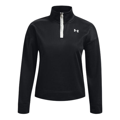 Black - Front - Under Armour Womens-Ladies Long-Sleeved Fleece Top