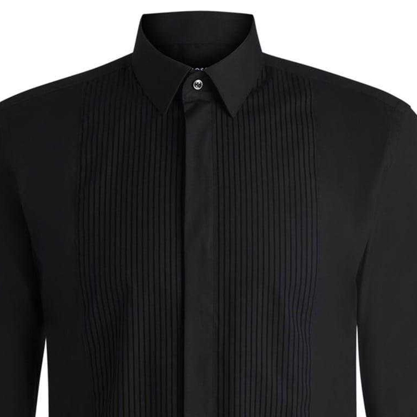 Black - Back - Boss Mens Pleated Shirt