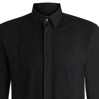 Black - Back - Boss Mens Pleated Shirt
