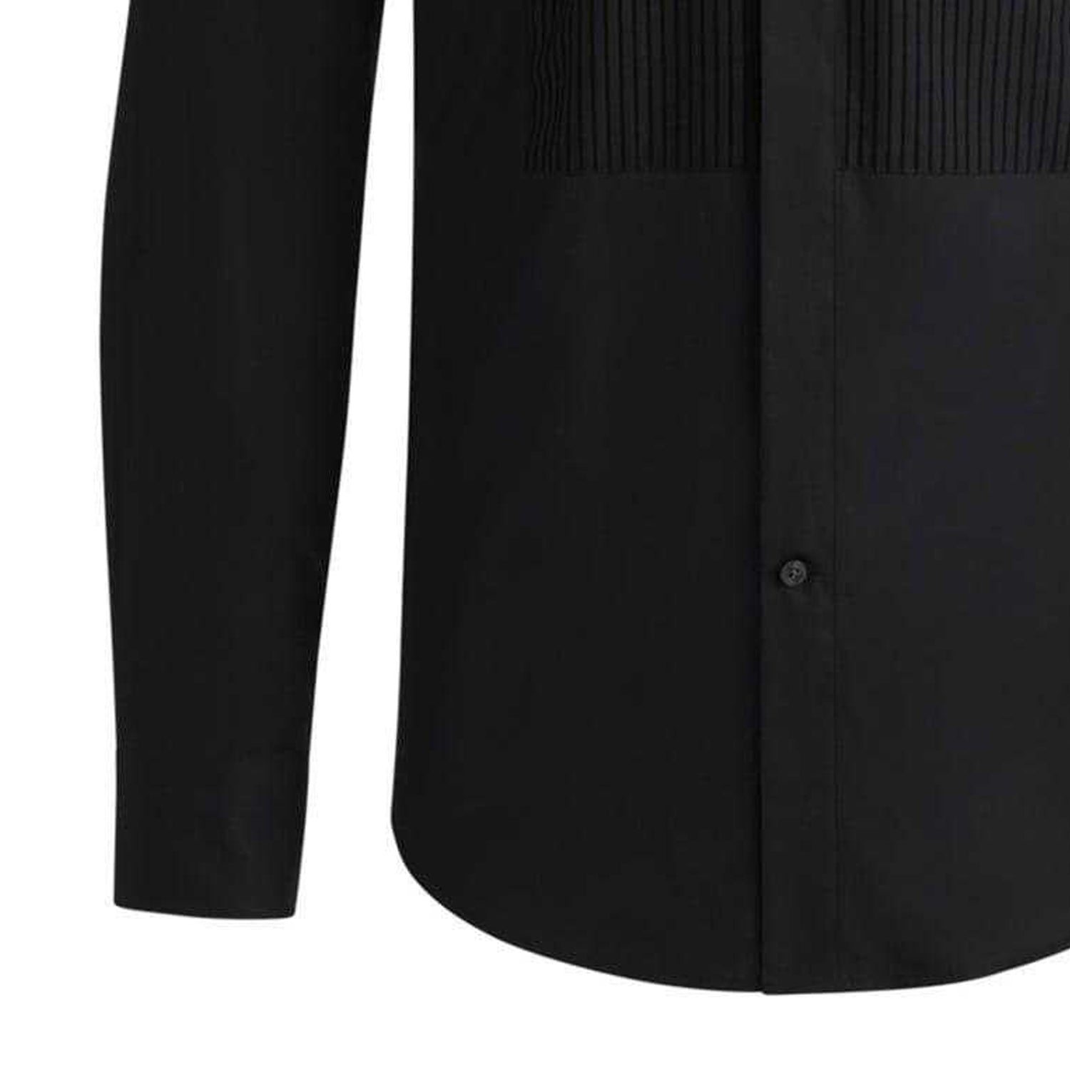 Black - Side - Boss Mens Pleated Shirt