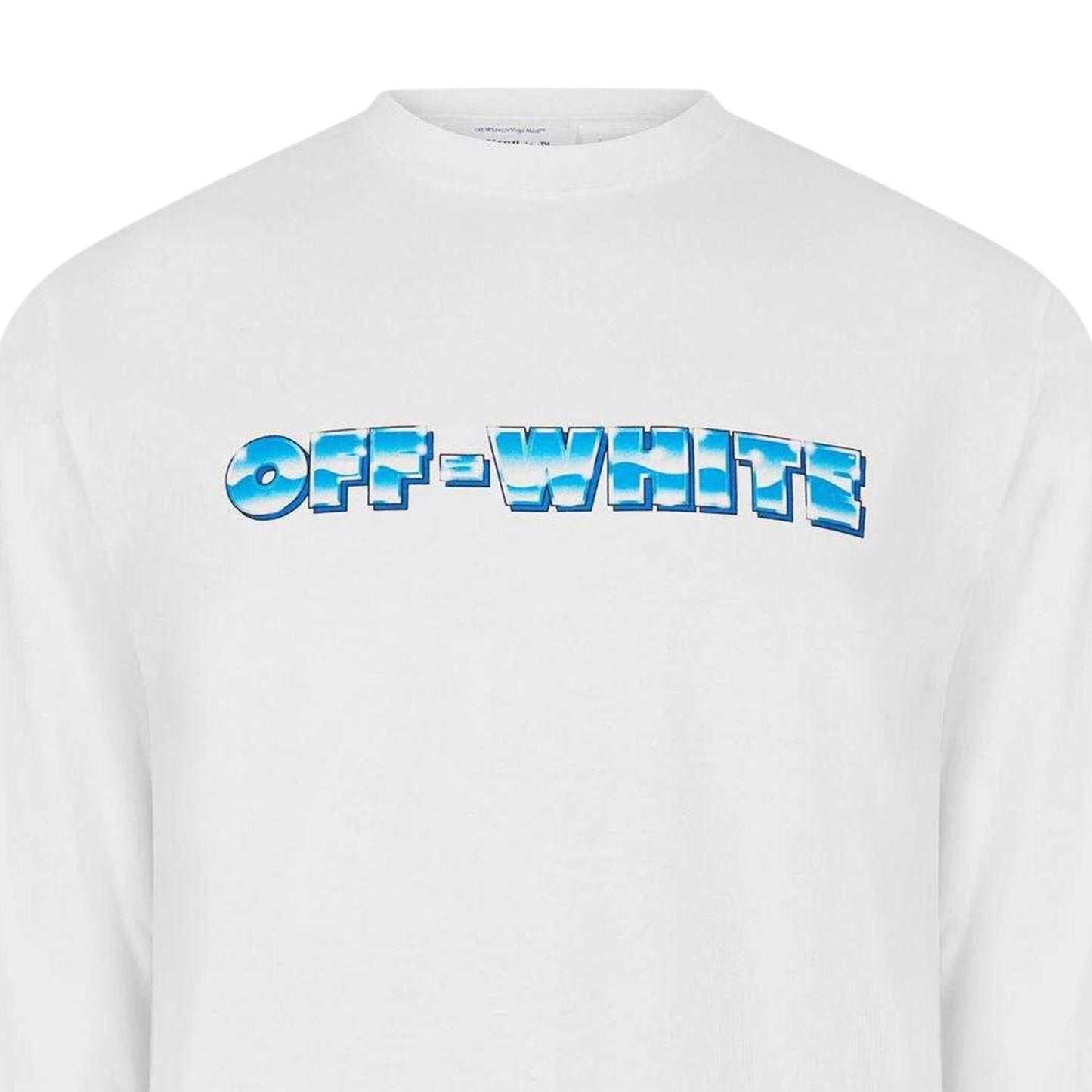 White - Side - Off White Mens Logo Long-Sleeved T-Shirt