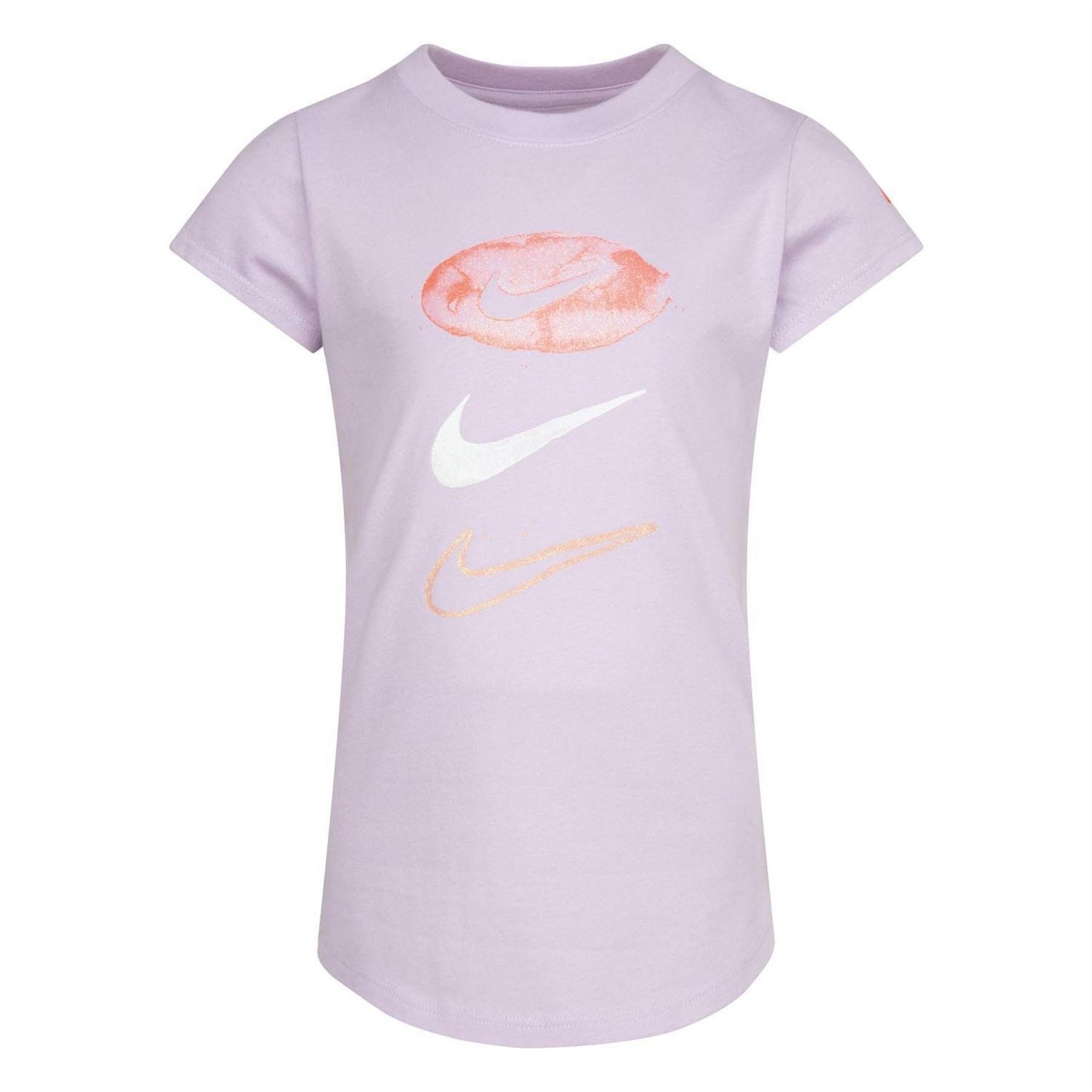 Purple - Front - Nike Girls Daze Pill Swoosh T-Shirt