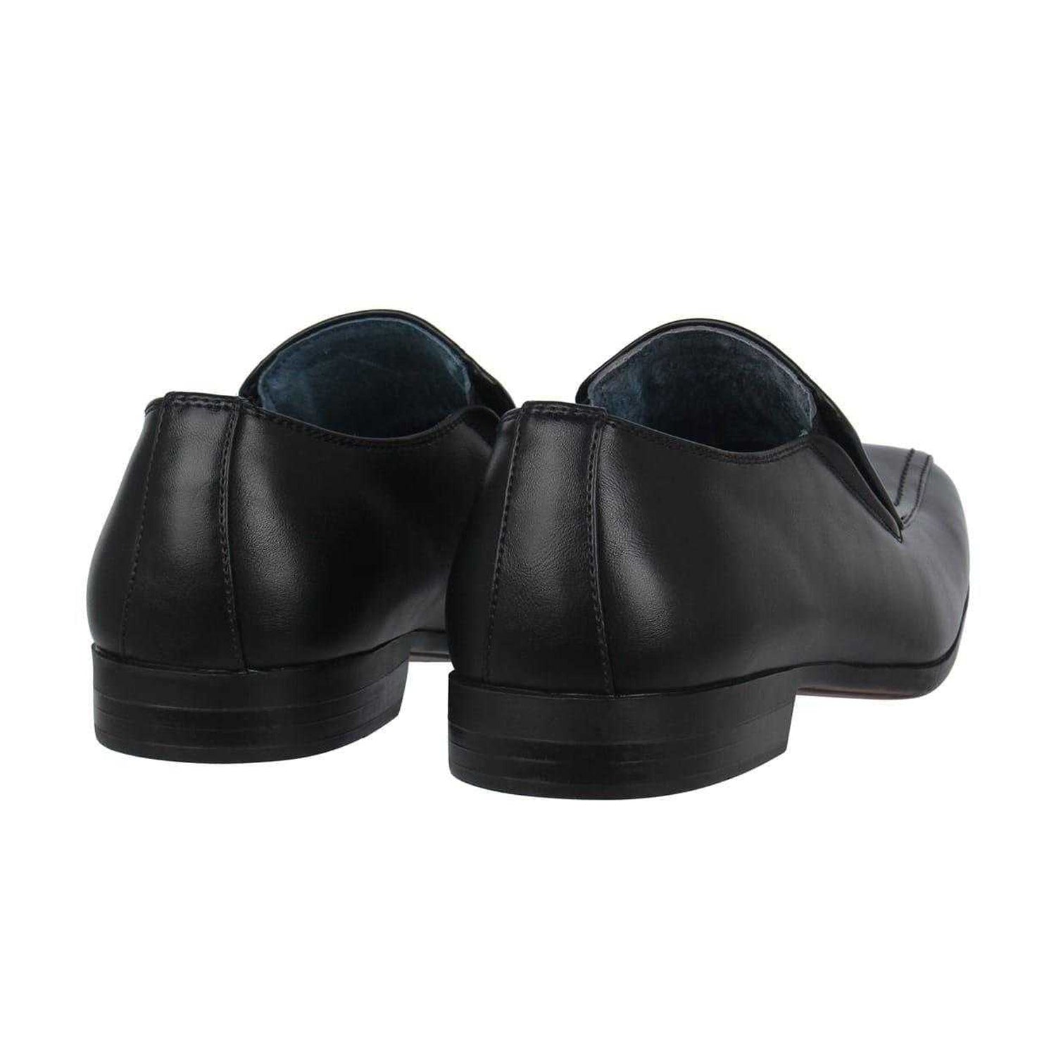 Black - Back - Giorgio Mens Bourne Leather Loafers