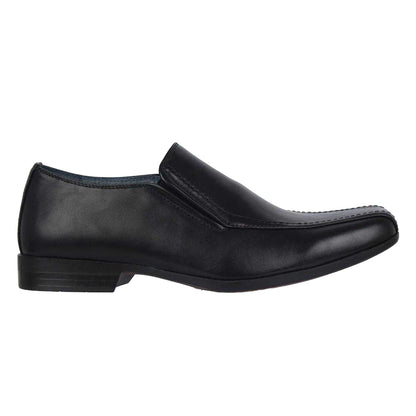 Black - Front - Giorgio Mens Bourne Leather Loafers