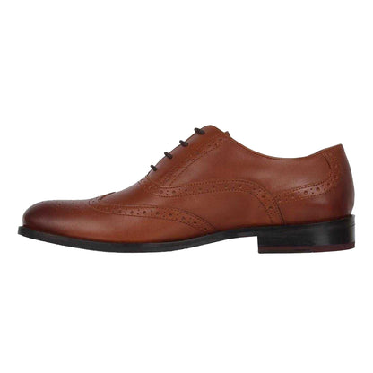 Tan - Side - Firetrap Mens Spencer Leather Shoes