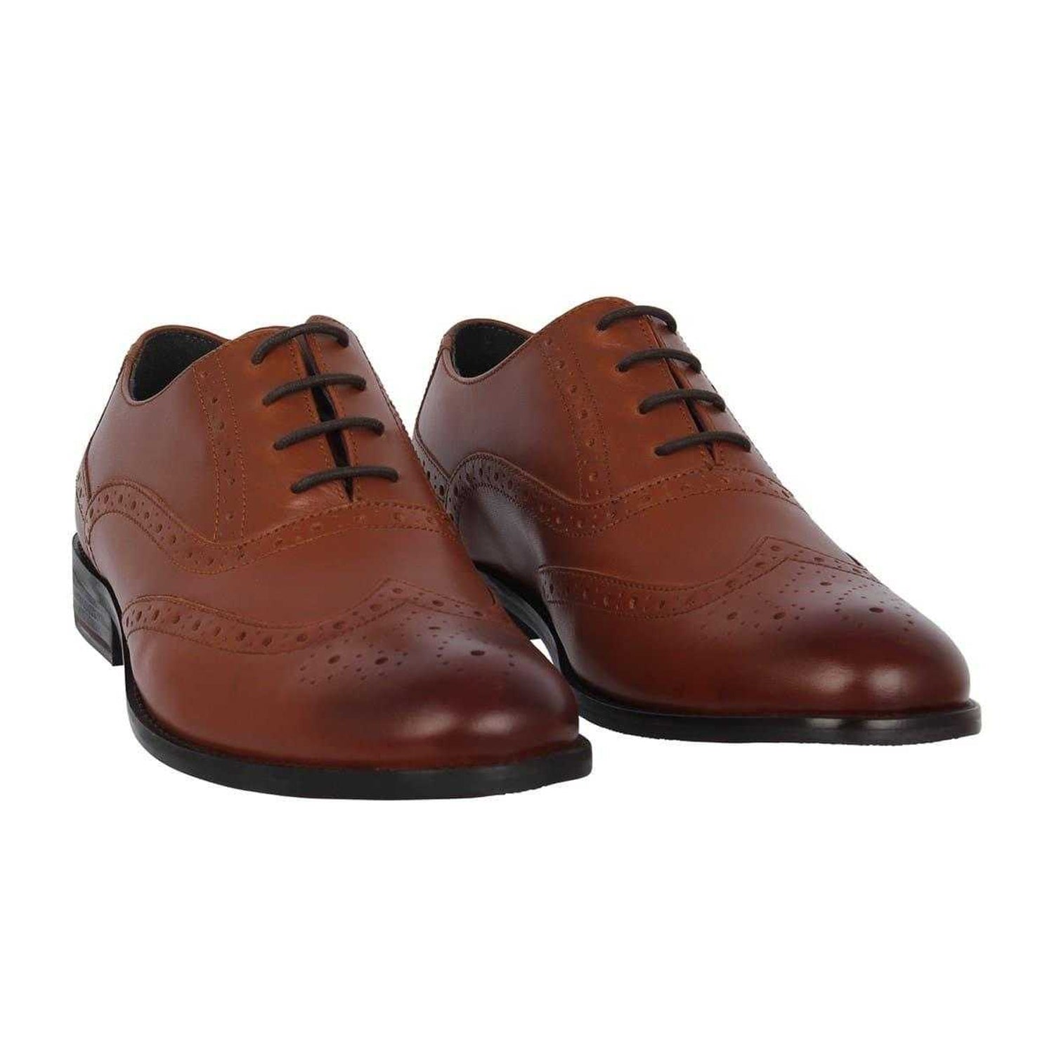 Tan - Pack Shot - Firetrap Mens Spencer Leather Shoes