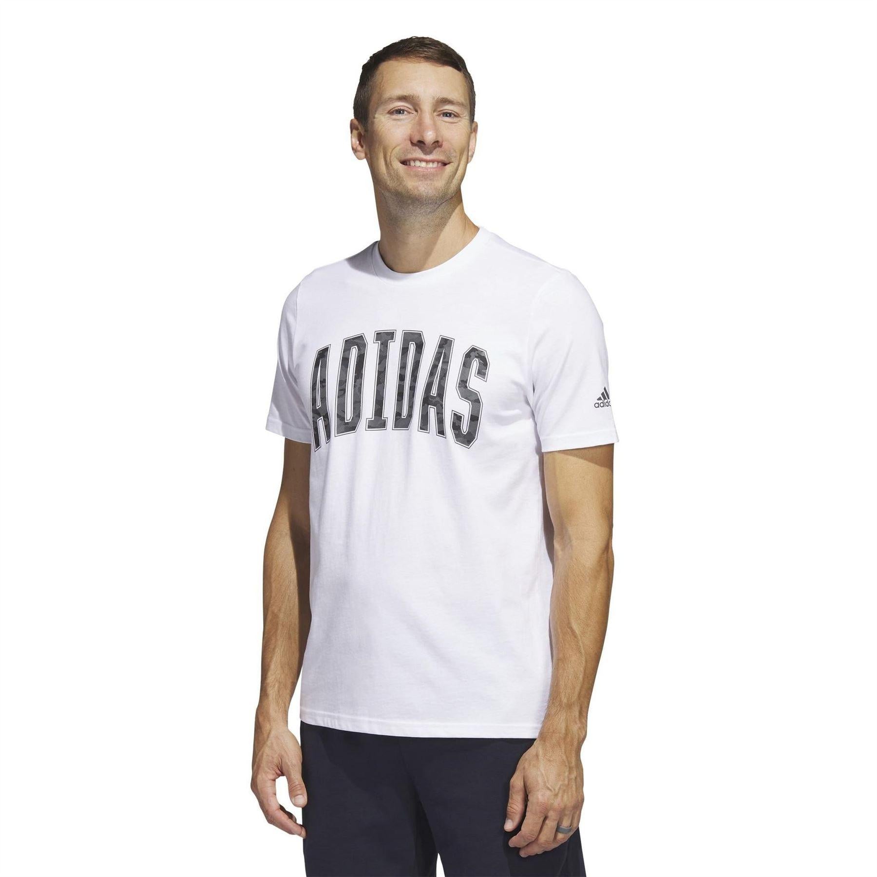 White - Lifestyle - Adidas Mens Camo Cotton Regular T-Shirt