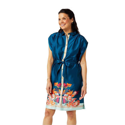 Multicoloured - Side - Biba Womens-Ladies Bordered Tunic Dress