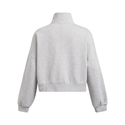 Grey - Back - Under Armour Womens-Ladies Icon Icon Half Zip Oversized Fleece Top