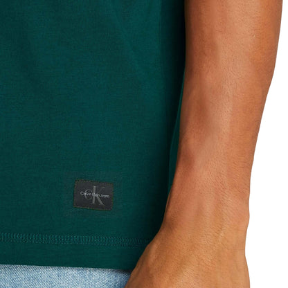 Green - Lifestyle - Calvin Klein Mens Woven Label Relaxed Fit T-Shirt