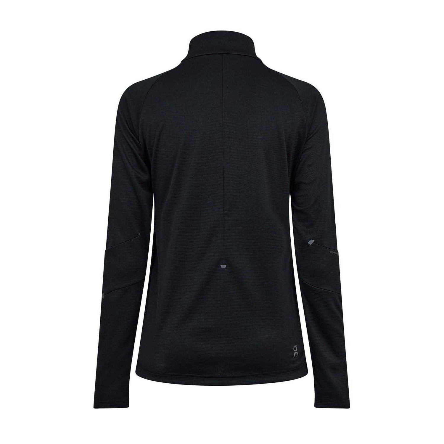 Black - Back - On Running Womens-Ladies Climate Half Zip Long-Sleeved Top