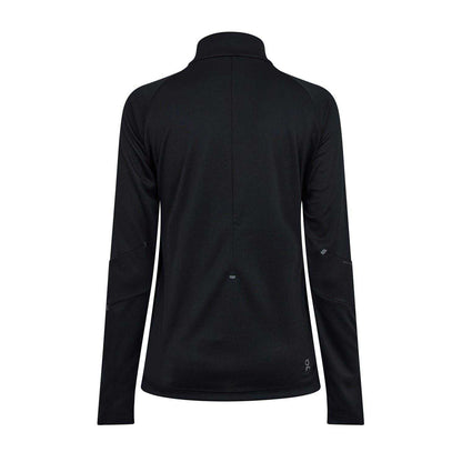 Black - Back - On Running Womens-Ladies Climate Half Zip Long-Sleeved Top
