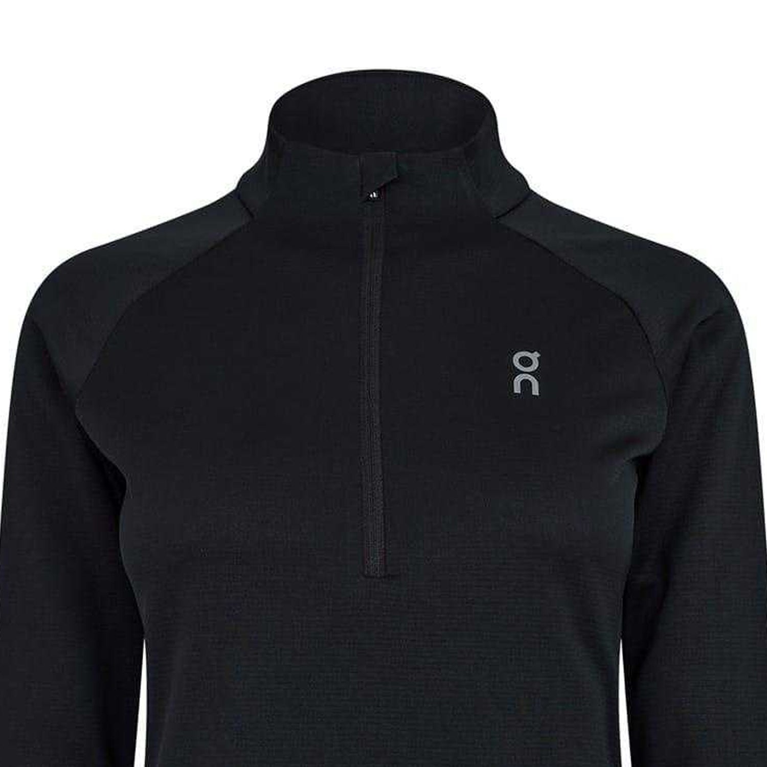 Black - Side - On Running Womens-Ladies Climate Half Zip Long-Sleeved Top