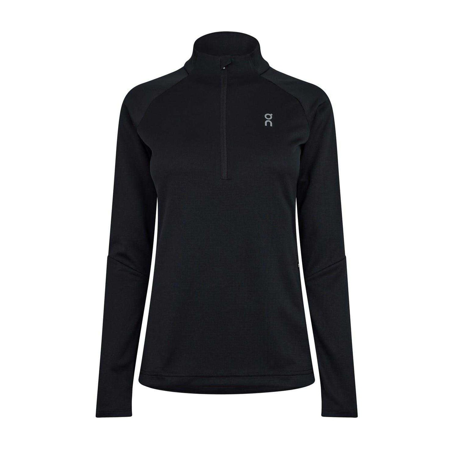 Black - Front - On Running Womens-Ladies Climate Half Zip Long-Sleeved Top