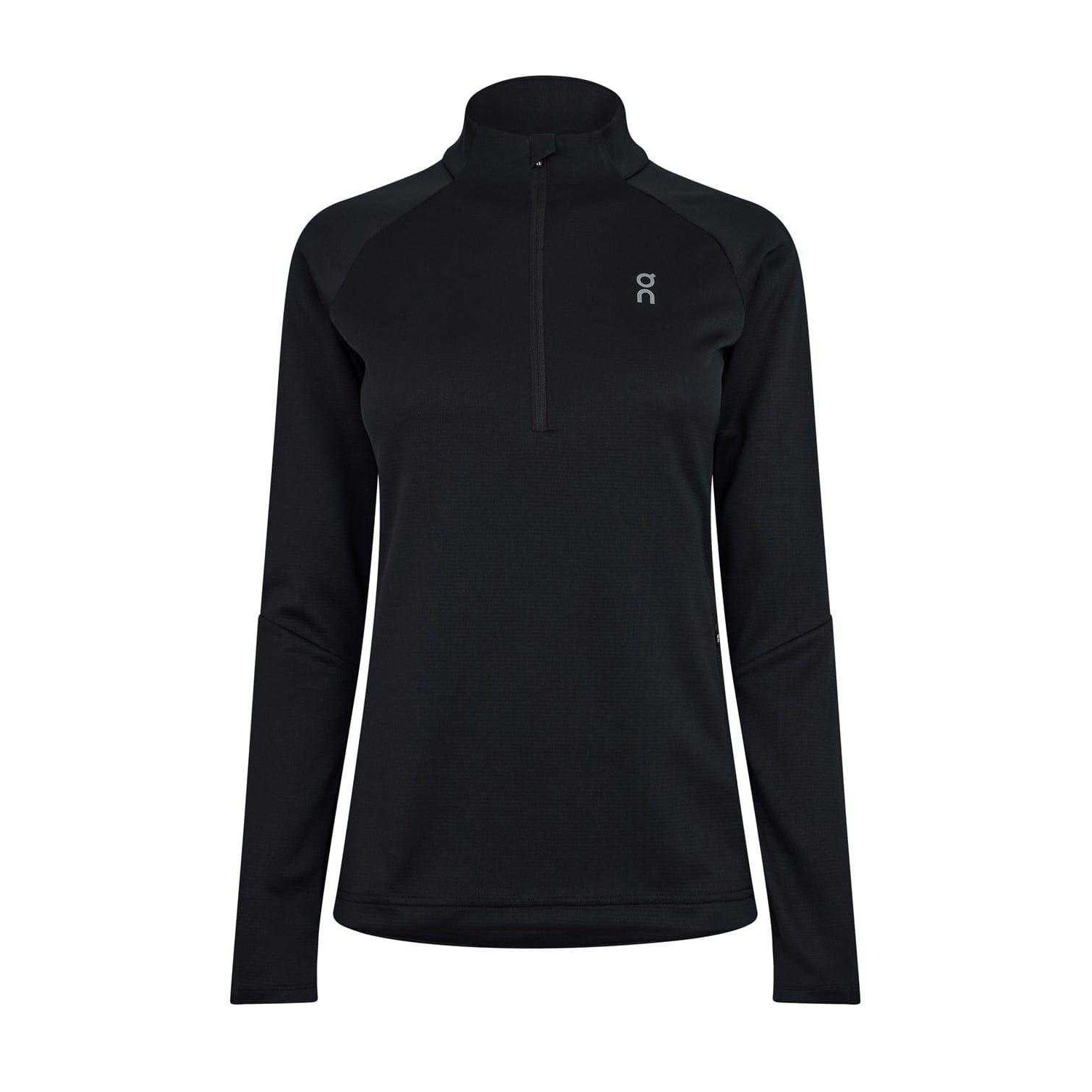 Black - Front - On Running Womens-Ladies Climate Half Zip Long-Sleeved Top