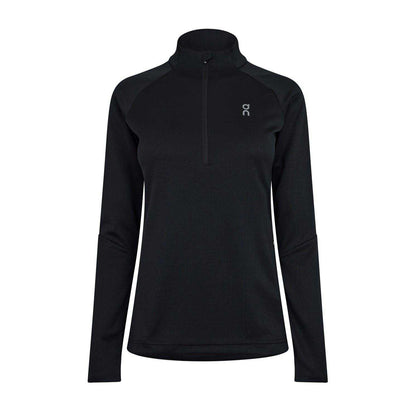 Black - Front - On Running Womens-Ladies Climate Half Zip Long-Sleeved Top
