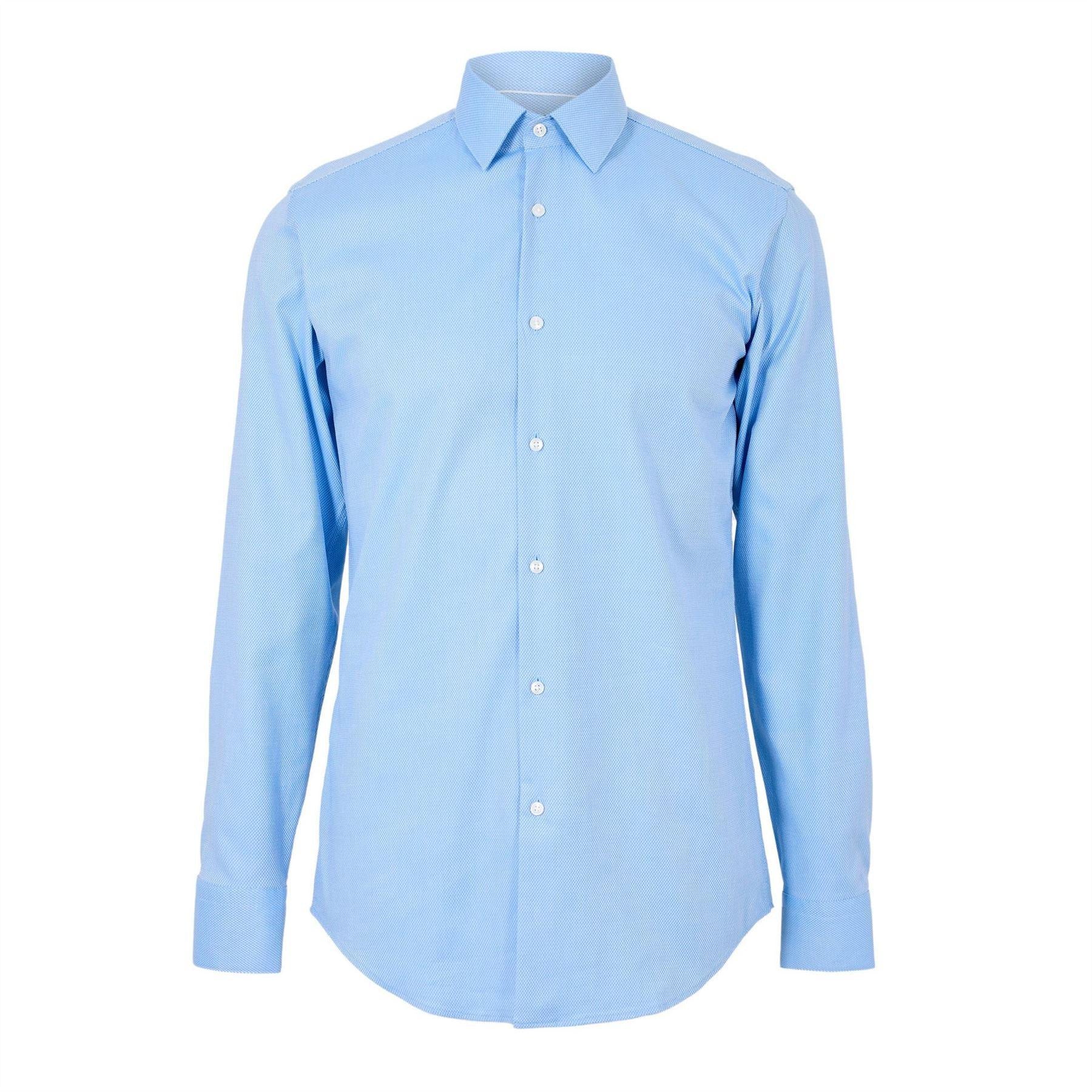 Light Blue - Front - Boss Mens Hank S Kent Collar Formal Shirt