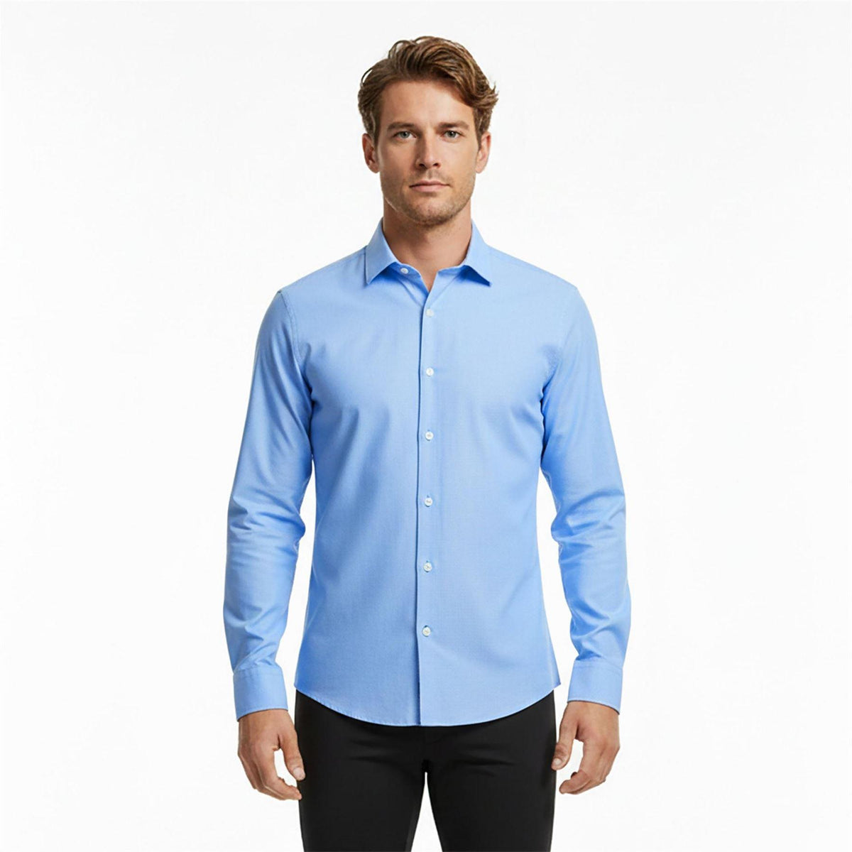 Light Blue - Side - Boss Mens Hank S Kent Collar Formal Shirt