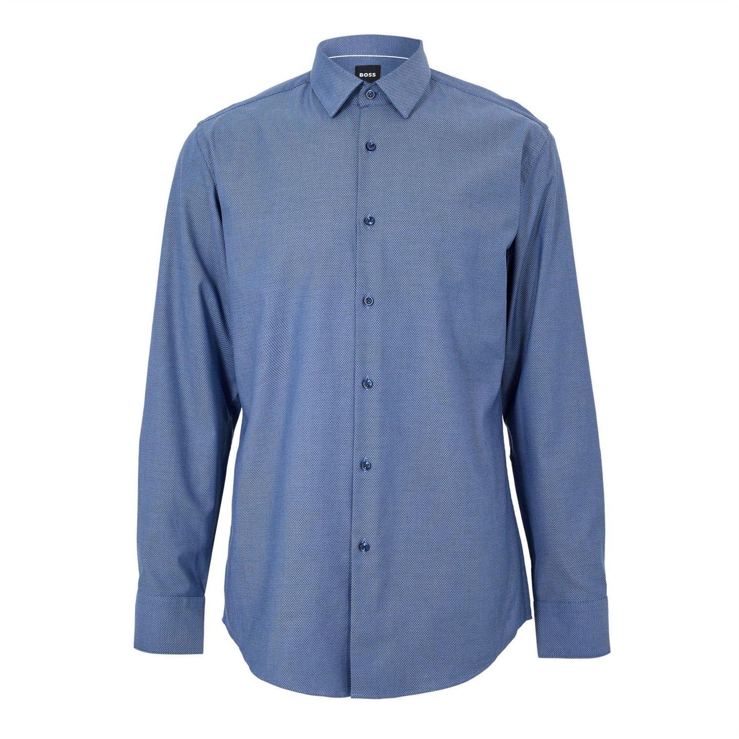 Blue - Front - Boss Mens Hank S Kent Collar Formal Shirt